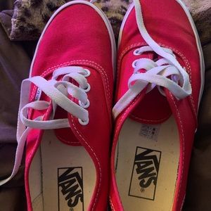 Vans low top red sneakers. Like new very good condition only worn a few times